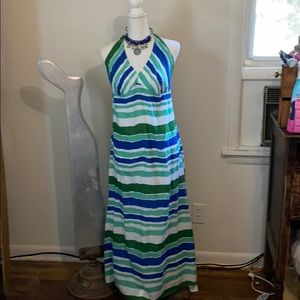 Old navy linen cotton halter maxi dress